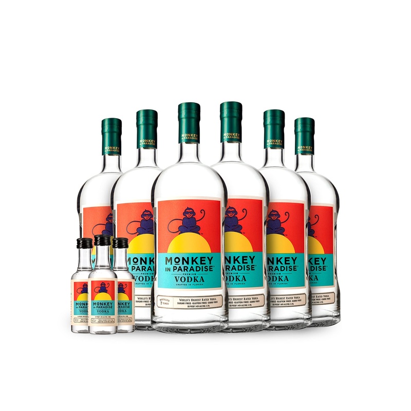 Monkey In Paradise Vodka 1.75 Liter  (6) PACK CASE w/Free Minis (3)