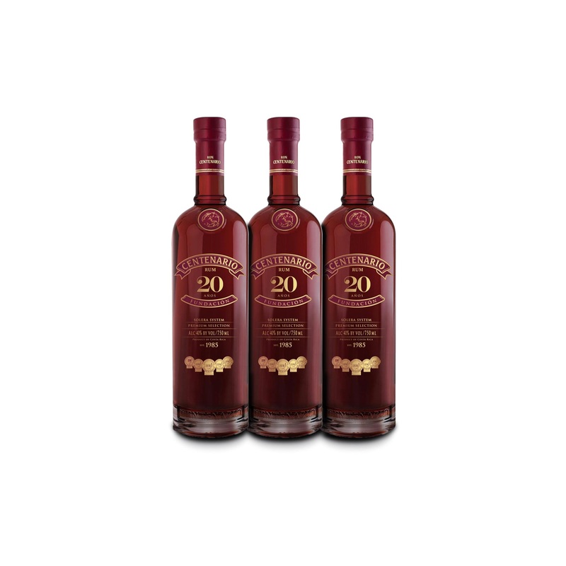 Ron Centenario 20 Fundacion Rum (3) Bottle Bundle