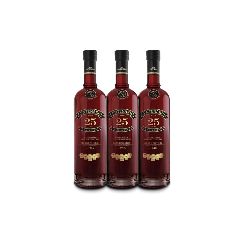 Ron Centenario 25 Gran Reserva Rum (3) Bottle Bundle
