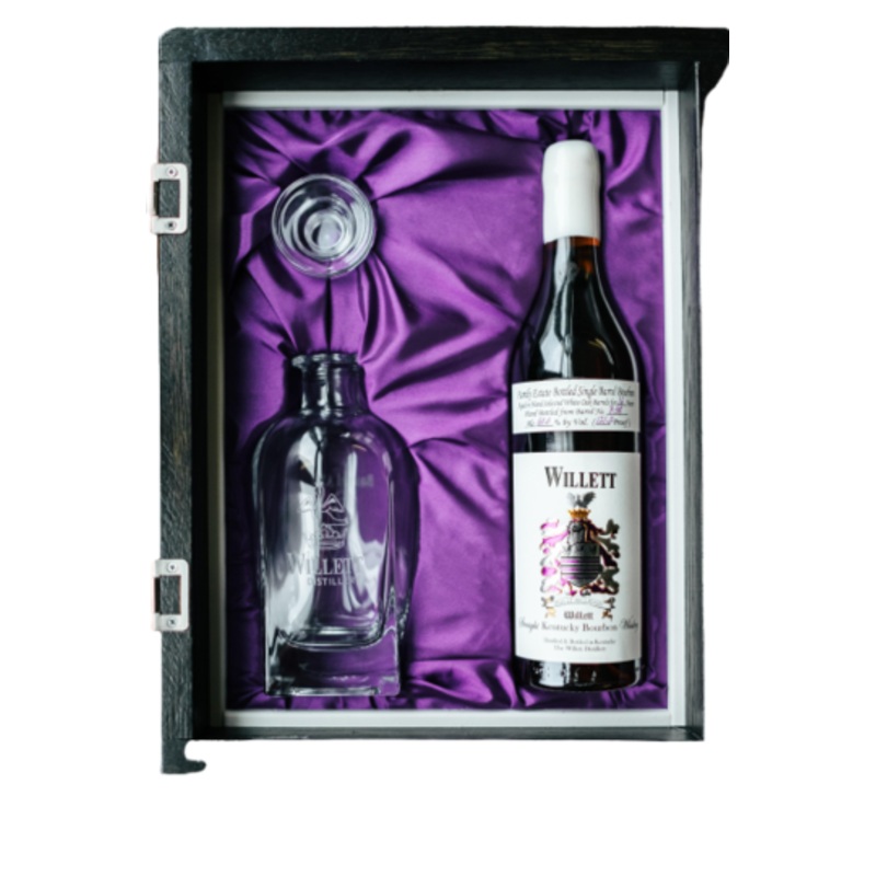 Willett Family Estate Bottled Single Barrel 16 Year Barrel #A38 121.2 Proof Decanter Set in Display Case Bourbon Whiskey