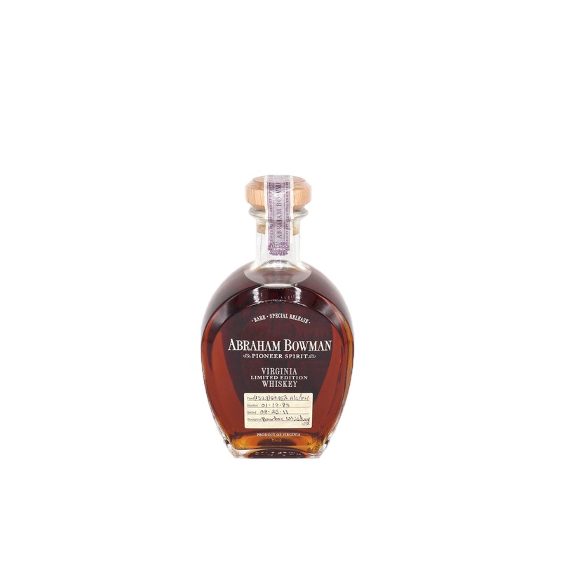 Abraham Bowman Pioneer Spirit Virginia Limited Edition 18 Year Old Bourbon Whiskey