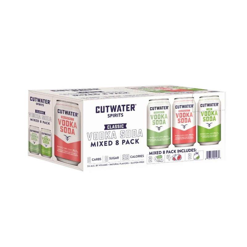Cutwater Spirits Classic Vodka Soda Mix 8 Pack Cans