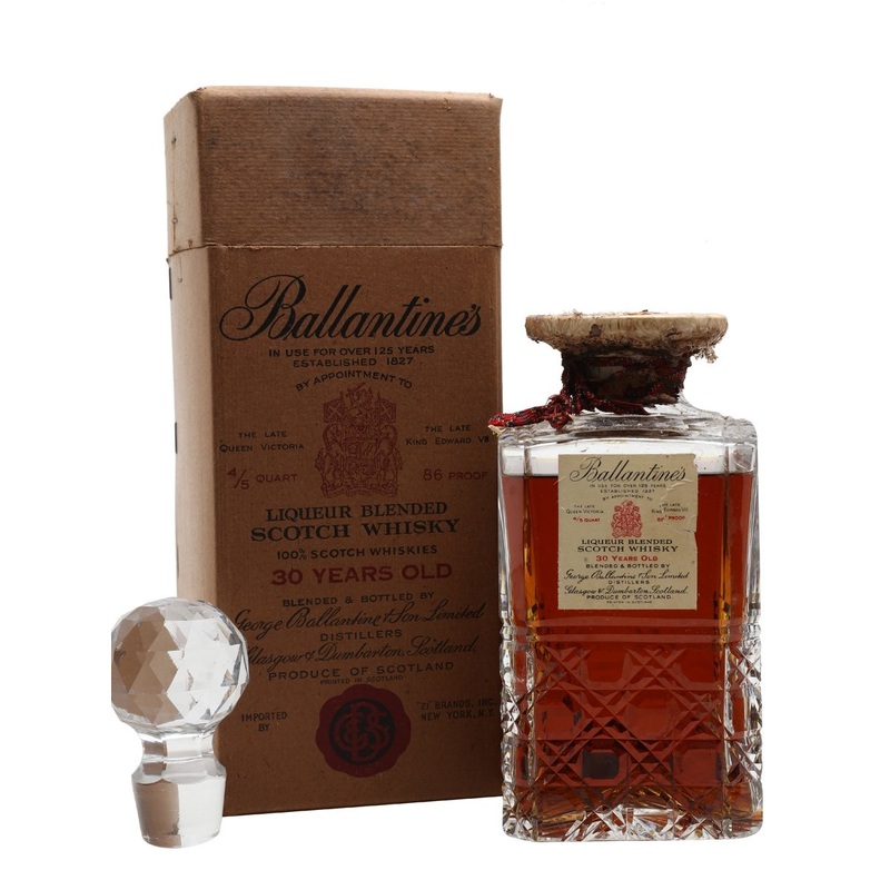 Ballantine's 30 Year Old Crystal Decanter Bot.1950s Blended Scotch Whisky