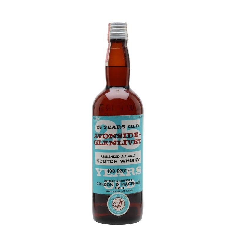 Avonside-Glenlivet 25 Year Old 100 Proof Bot.1960s Gordon & Macphail Speyside Single Malt Scotch Whisky
