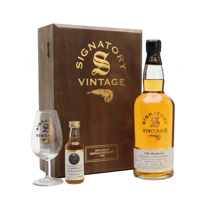 Benriach 1966 Set With Glass & Miniature 35 Year Old Speyside Single Malt Scotch Whisky