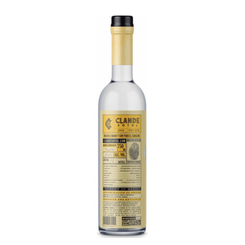 Clande Sotol By Bienvenido Fernandez Yellow Label Mezcal