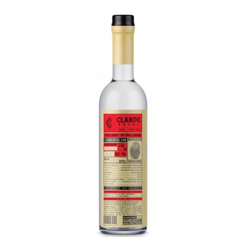 Clande Sotol by Eduardo Arrieta Red Label Mezcal