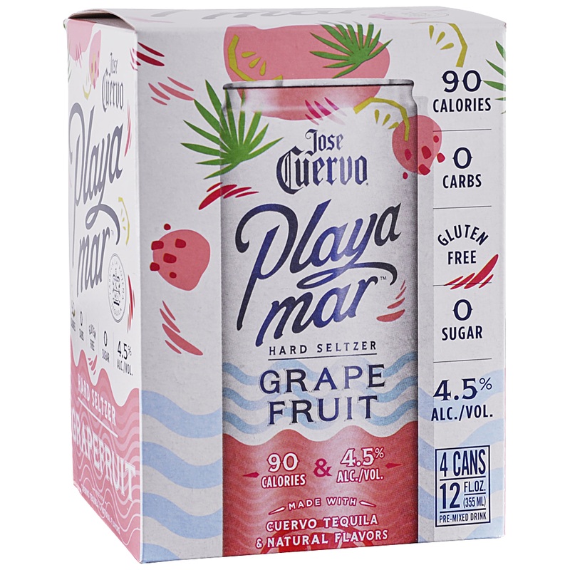 Jose Cuervo | Playamar Grapefruit Tequila Hard Seltzer (4) Pack Cans