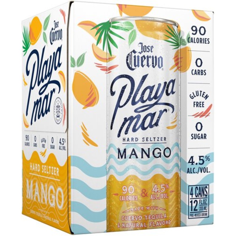 Jose Cuervo | Playamar Mango Tequila Hard Seltzer (4) Pack Cans