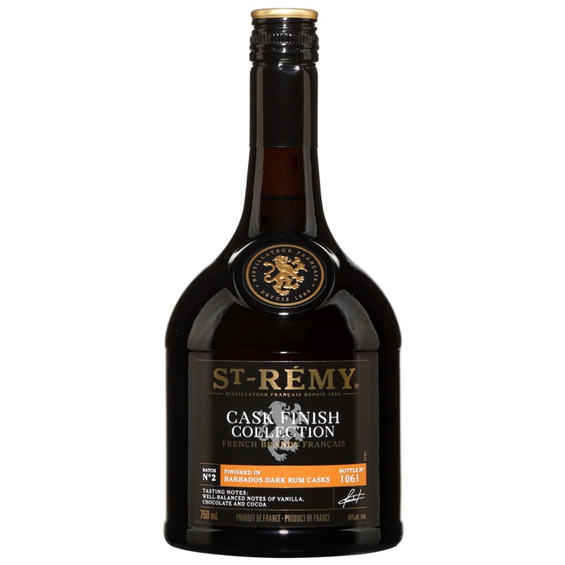 St. Remy 'Cask Finish Collection' Finished in Barbados Dark Rum Casks Batch N2 French Brandy