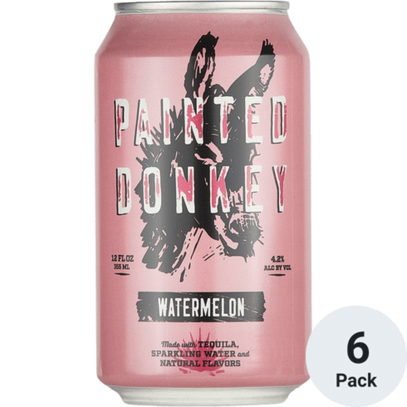 Painted Donkey Watermelon Margarita Cocktail 6 Pack | 12OZ