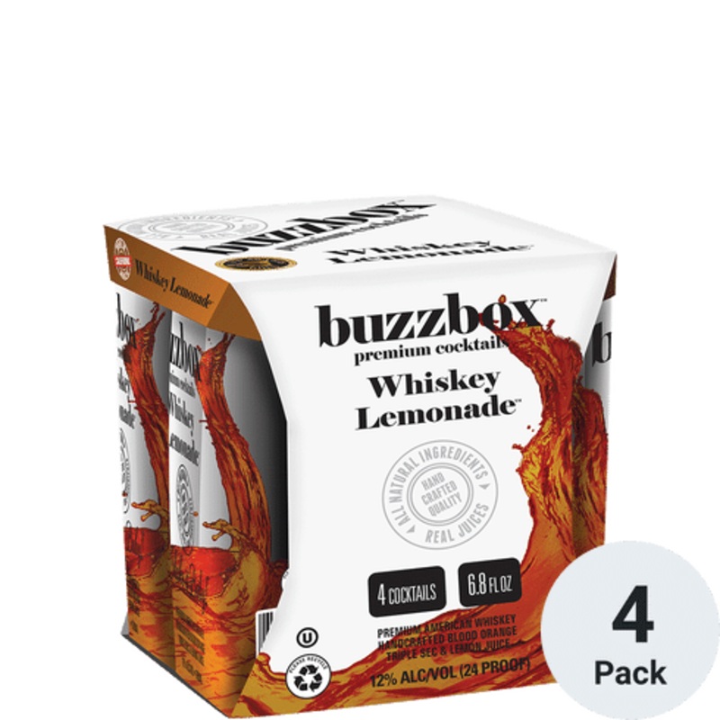 BuzzBox Whiskey Lemonade Ready To Drink Cocktail