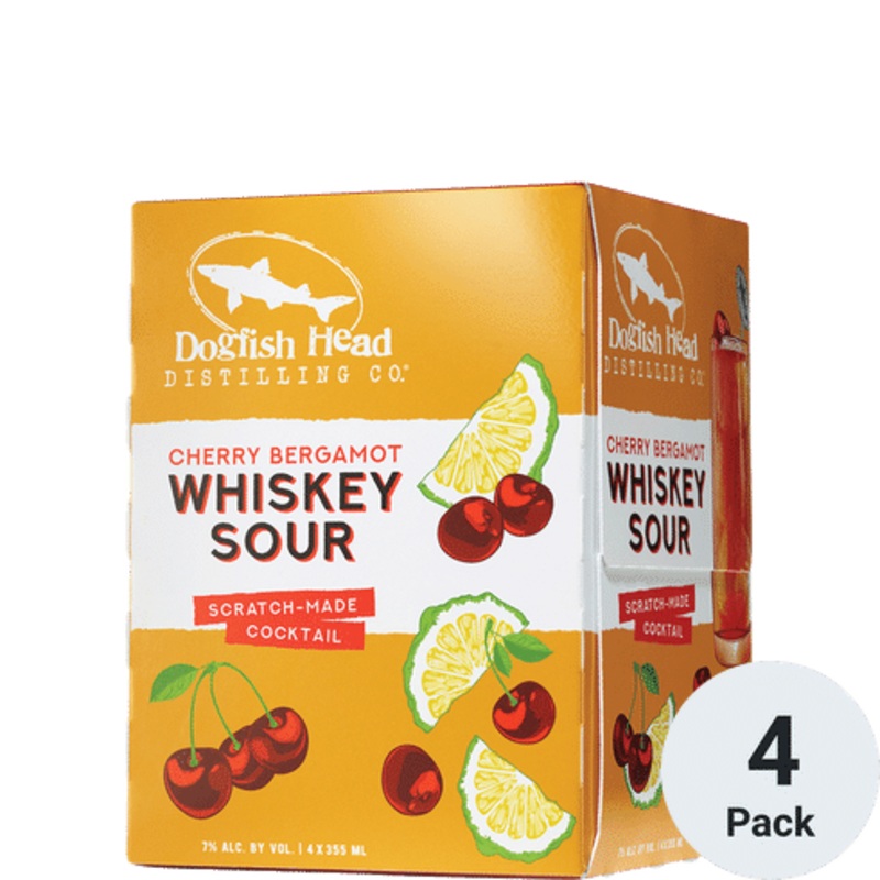 Dogfish Head Cherry Bergamot Whiskey Sour Ready To Drink Cocktail