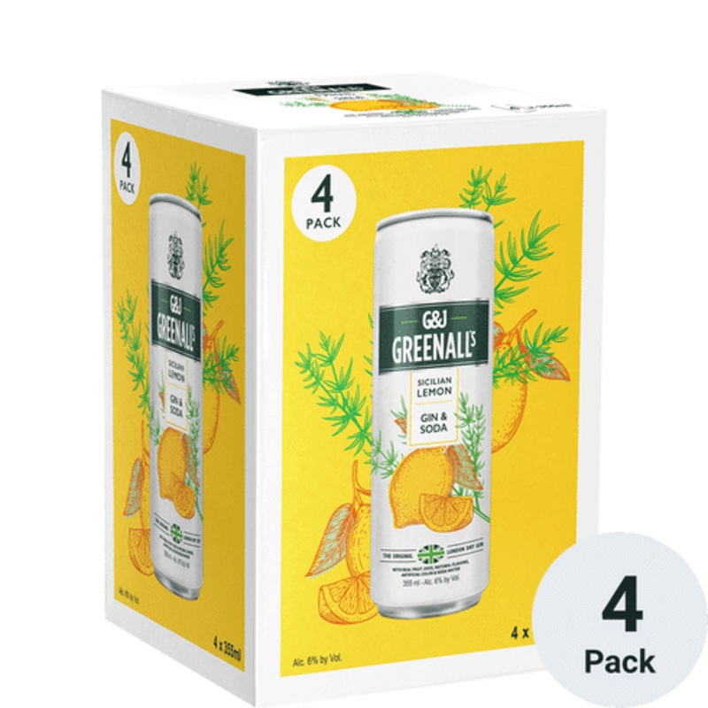 G&J Greenall's Sicilian Lemon & Soda Ready To Drink Cocktail