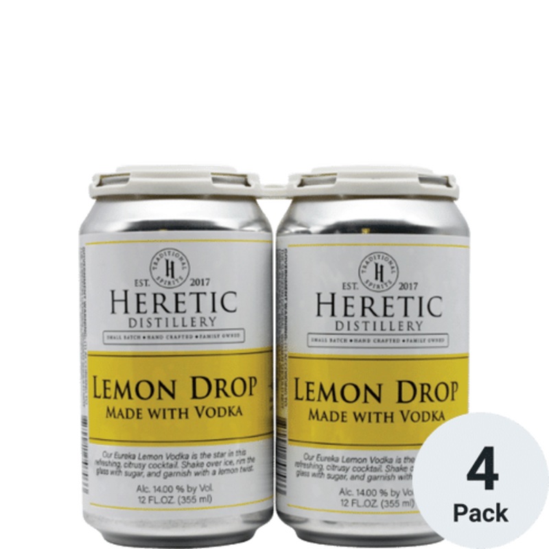 Heretic Lemon Drop Ready To Drink Cocktail 4 PACK | 12OZ