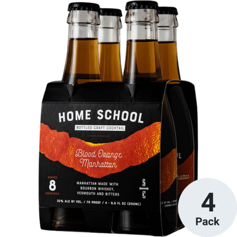 Home School Blood Orange Manhattan Ready To Drink Cocktail 4 Pack | 200ML