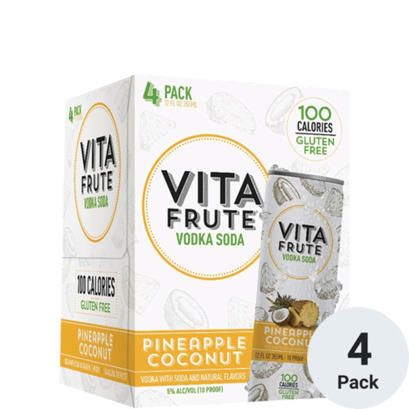 Vita Frute Pineapple Coconut RTD Cocktail | 4pk-12oz Cans