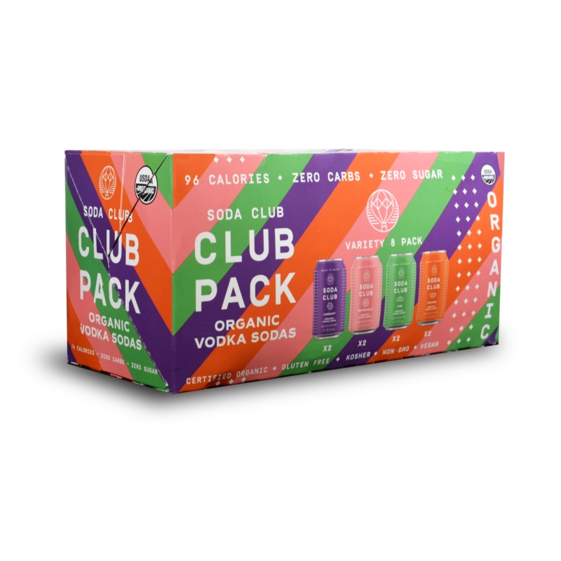 Lifted Libations Club Pack | Organic Vodka Soda Variety Pack (8) Cans
