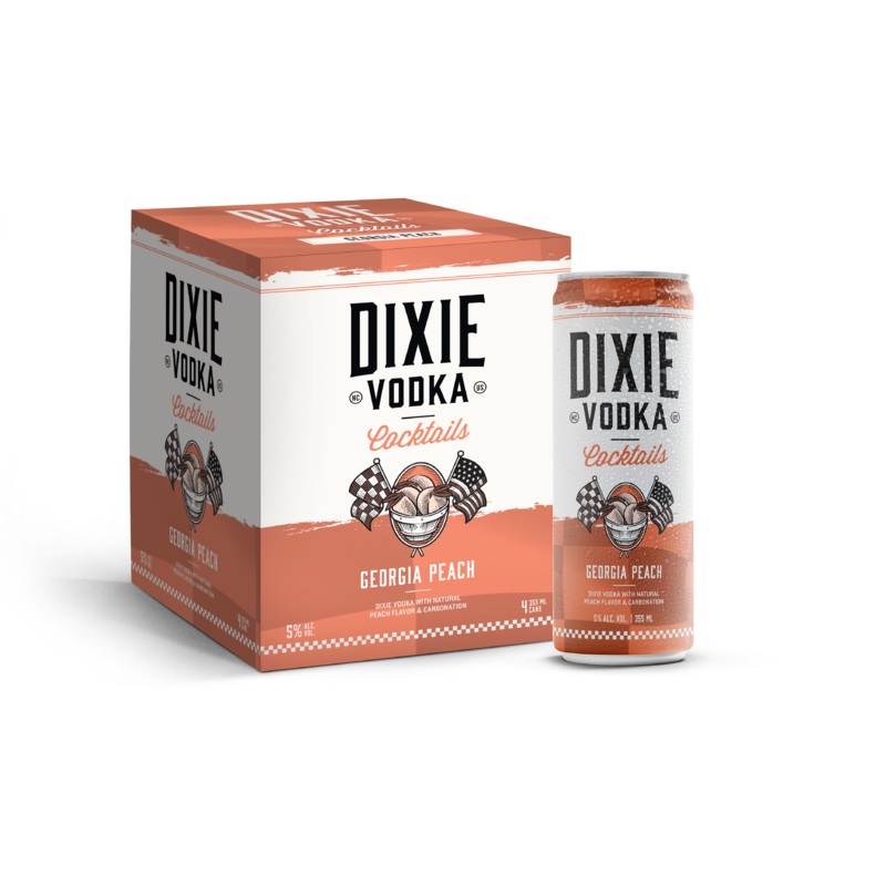 Dixie Vodka Cocktails | Georgia Peach (4) Pack Cans
