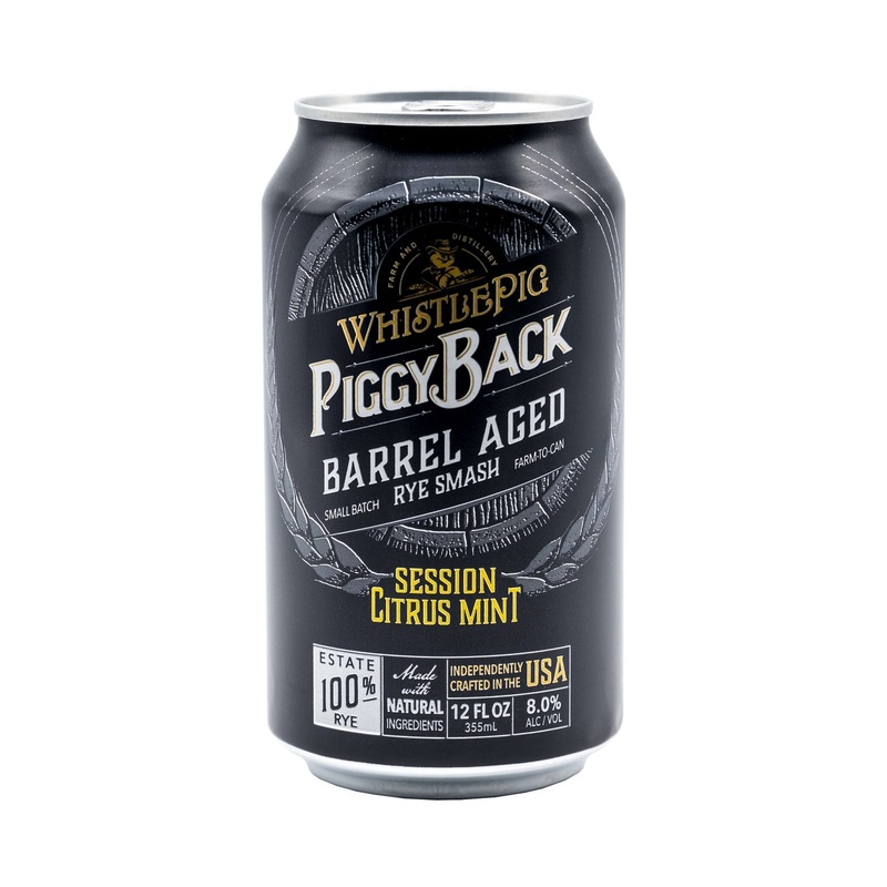 WhistlePig PiggyBack Barrel Aged Smash: Session Citrus Mint (4) Pack Cans