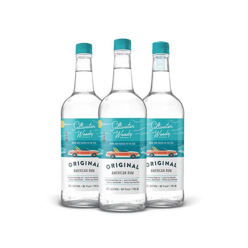 Saltwater Woody Original American Rum (3) Bottle Bundle