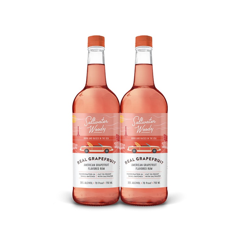 Saltwater Woody Real Grapefruit American Grapefruit Flavored Rum (2) Bottle Bundle