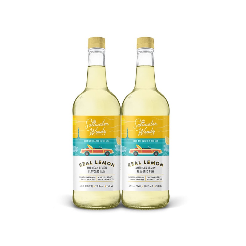 Saltwater Woody Real Lemon American Lemon Flavored Rum (2) Bottle Bundle