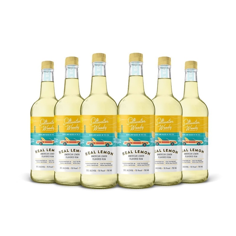 Saltwater Woody Real Lemon American Lemon Flavored Rum (6) Bottle Bundle
