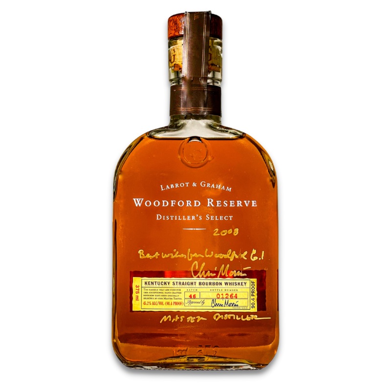 Woodford Reserve Distiller's Select Bourbon Whiskey | 375ml | 2008 Edition | Signed By Master Distiller Chris Morris