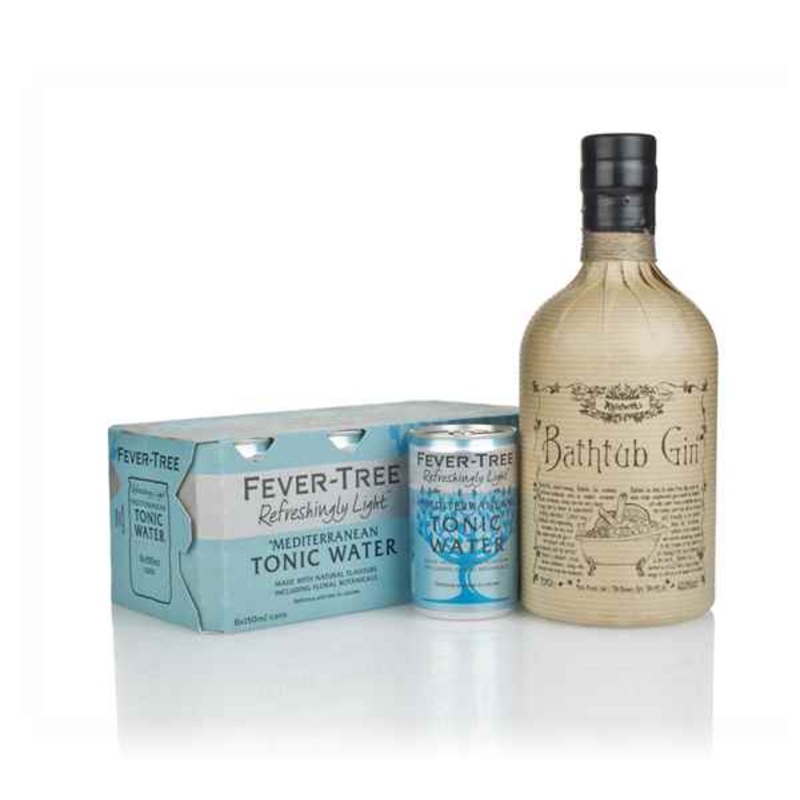 Bathtub and Fever-Tree Refreshingly Light Mediterranean Tonic Water Fridge Pack Bundle Gin | 700ML