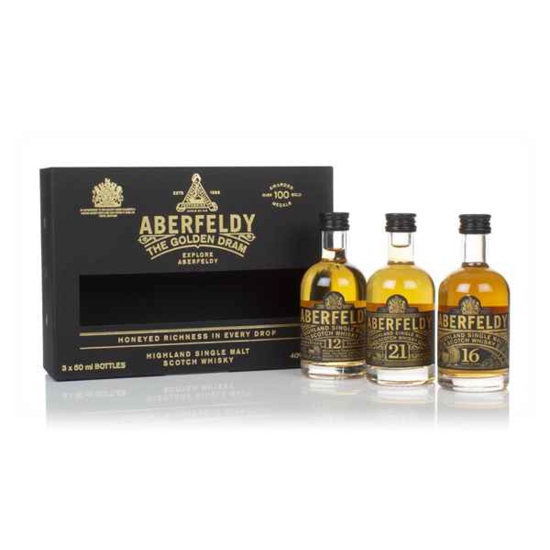 Aberfeldy The Golden Dram Miniatures Tasting Collection (3 x 50ml) Scotch Whisky | 150ML